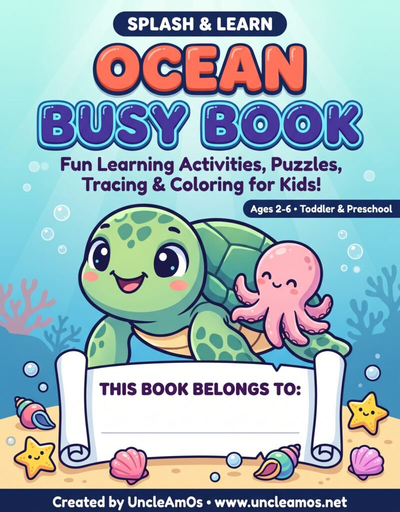 FREE Ocean Busy Book for Toddlers & Preschoolers!