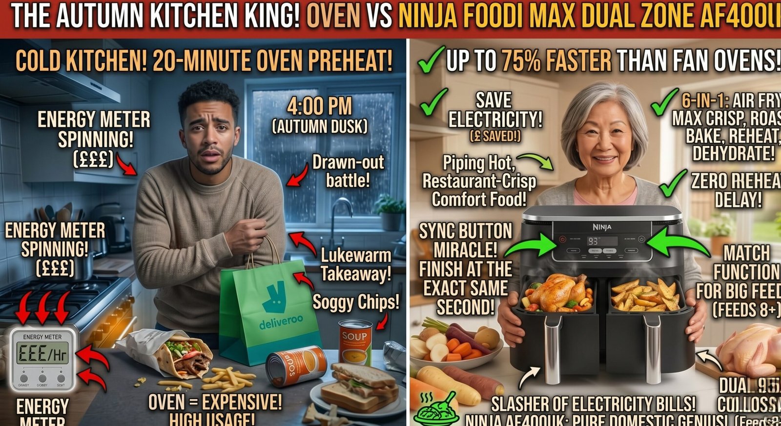You are currently viewing The Autumn Kitchen King: Why the Ninja Foodi MAX Dual Zone 9.5L (AF400UK) Just Sacked My Oven